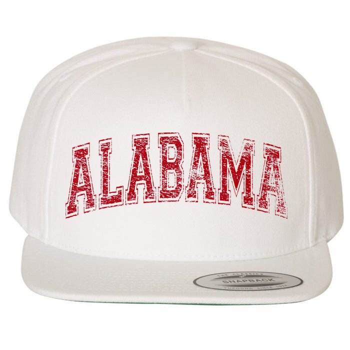 State Of Alabama Varsity Style Wool Snapback Cap