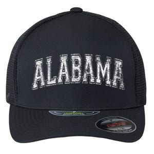 State Of Alabama Varsity Style Text Bama Pride State Flag Flexfit Unipanel Trucker Cap