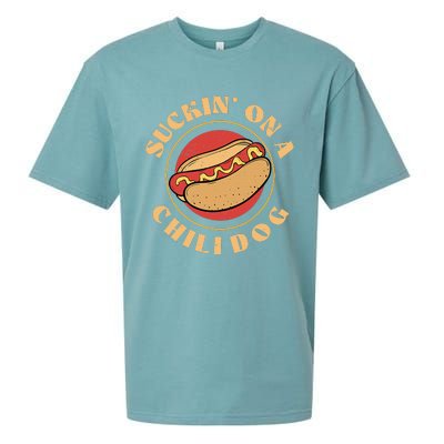 Suckin On A Chili Dog Foodie Hotdog Lover Sueded Cloud Jersey T-Shirt