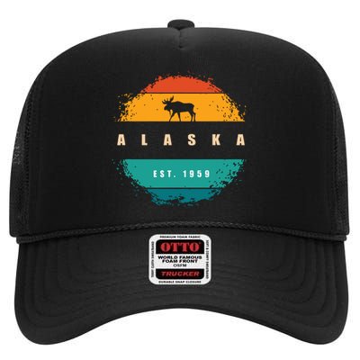 State Of Alaska High Crown Mesh Back Trucker Hat