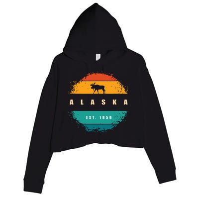 State Of Alaska Crop Fleece Hoodie