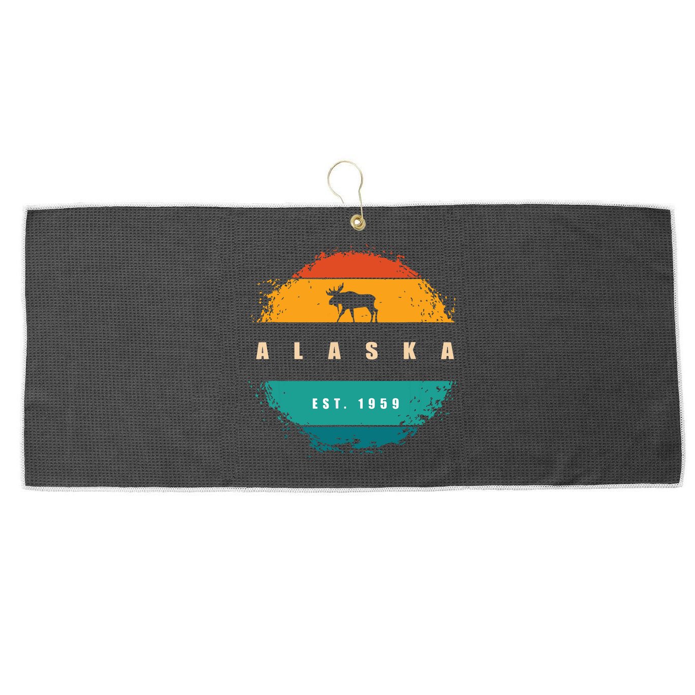 State Of Alaska Large Microfiber Waffle Golf Towel
