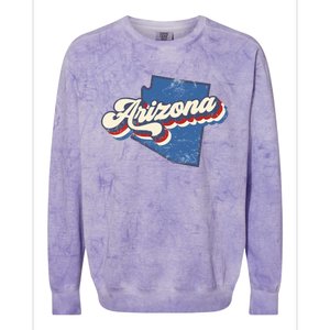 State Of Arizona Retro Logo Colorblast Crewneck Sweatshirt