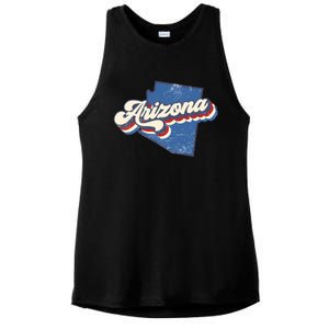 State Of Arizona Retro Logo Ladies PosiCharge Tri-Blend Wicking Tank