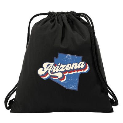 State Of Arizona Retro Logo Drawstring Bag