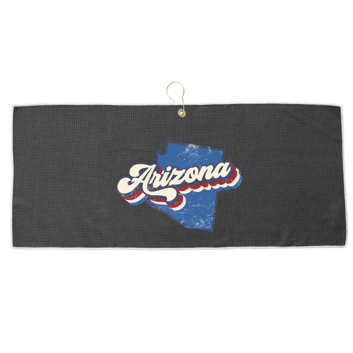 State Of Arizona Retro Logo Large Microfiber Waffle Golf Towel