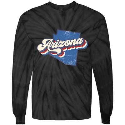 State Of Arizona Retro Logo Tie-Dye Long Sleeve Shirt