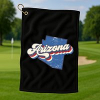 State Of Arizona Retro Logo Golf Towel