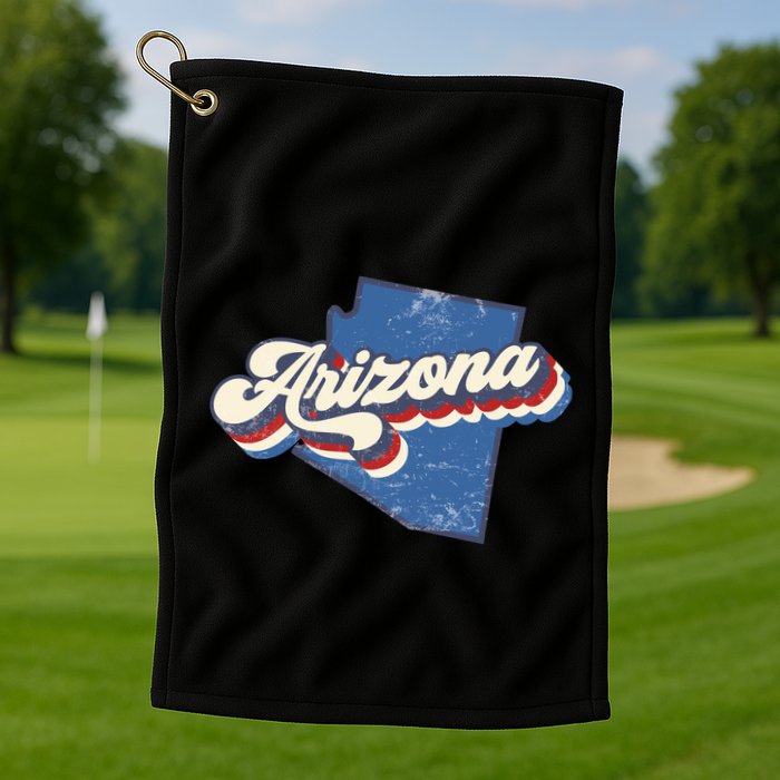 State Of Arizona Retro Logo Golf Towel