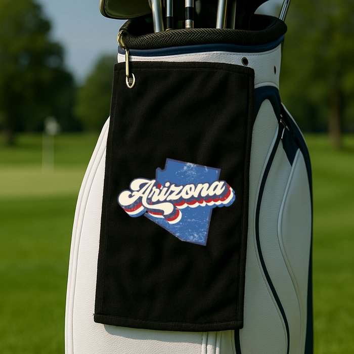 State Of Arizona Retro Logo Golf Towel