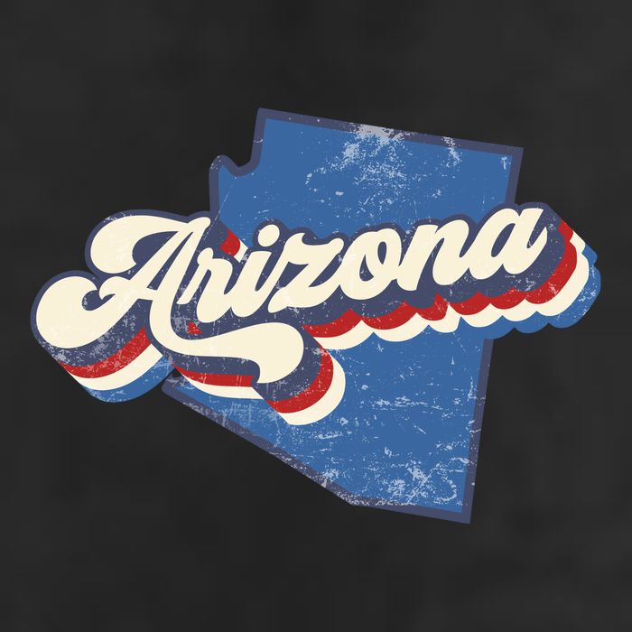State Of Arizona Retro Logo Golf Towel