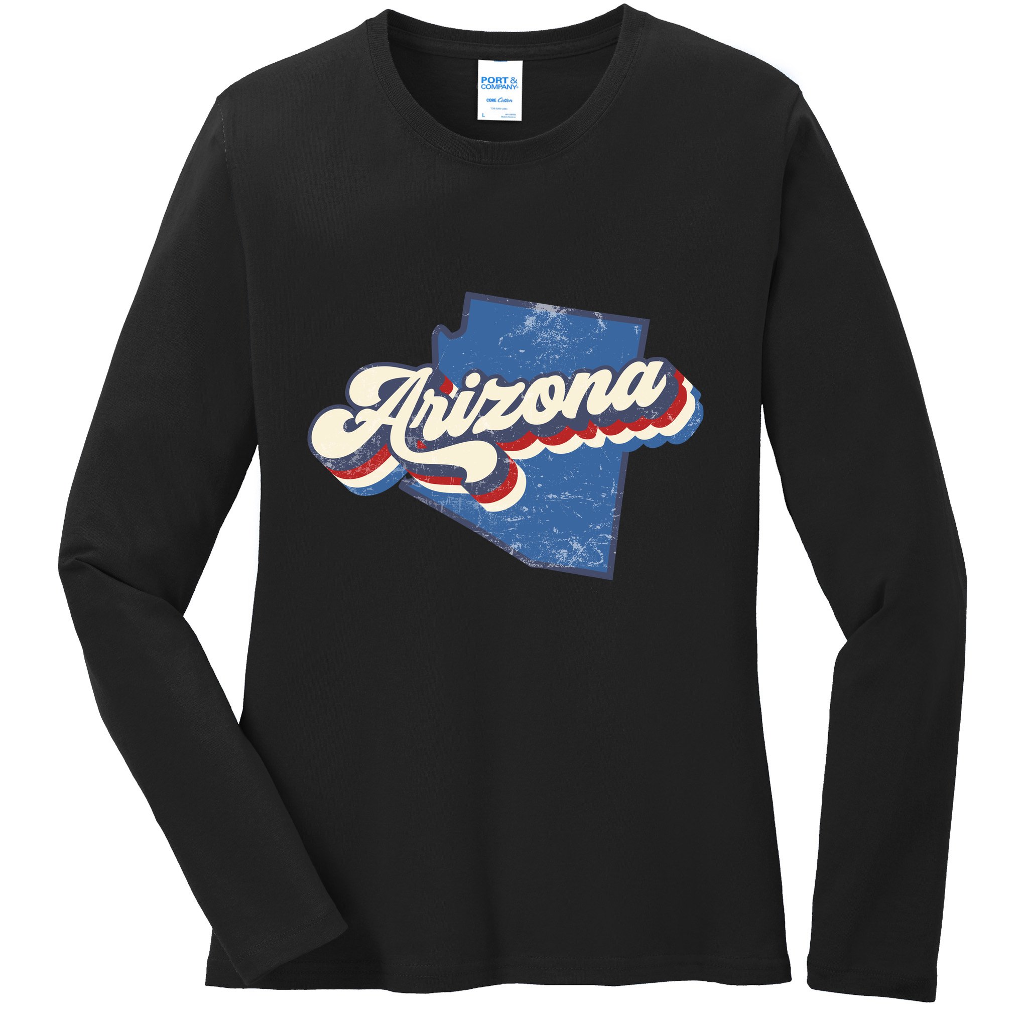 State Of Arizona Retro Logo Ladies Long Sleeve Shirt