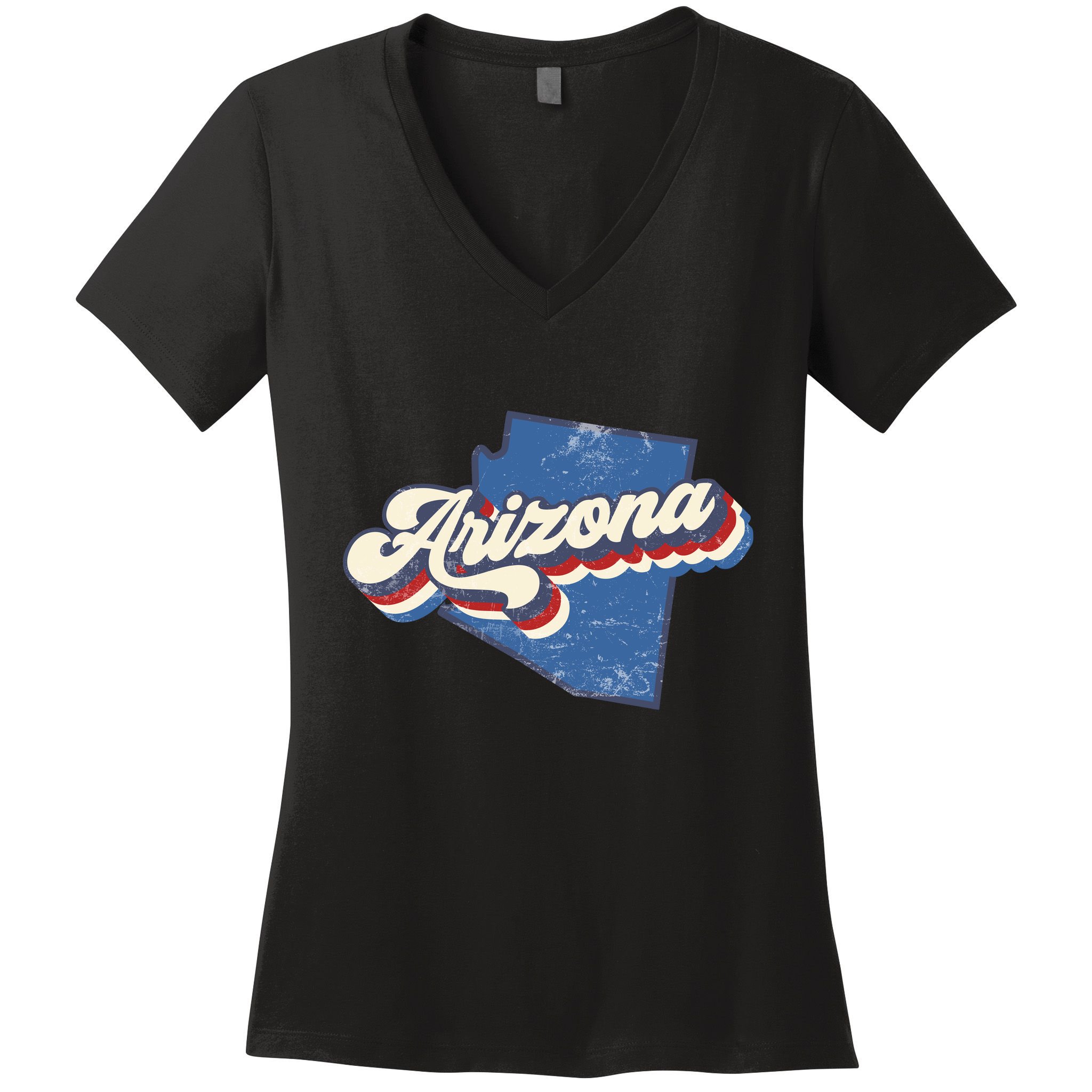 State Of Arizona Retro Logo Women's V-Neck T-Shirt