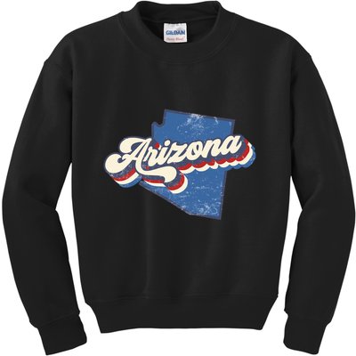 State Of Arizona Retro Logo Kids Sweatshirt