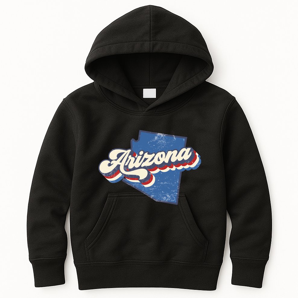 State Of Arizona Retro Logo Kids Hoodie