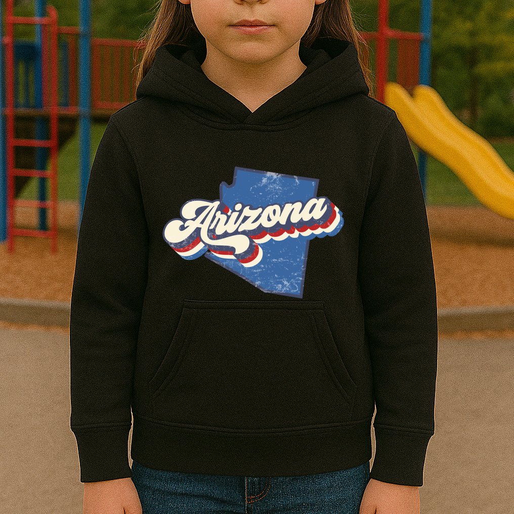 State Of Arizona Retro Logo Kids Hoodie