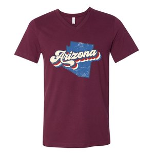 State Of Arizona Retro Logo V-Neck T-Shirt