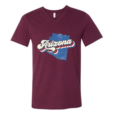 State Of Arizona Retro Logo V-Neck T-Shirt