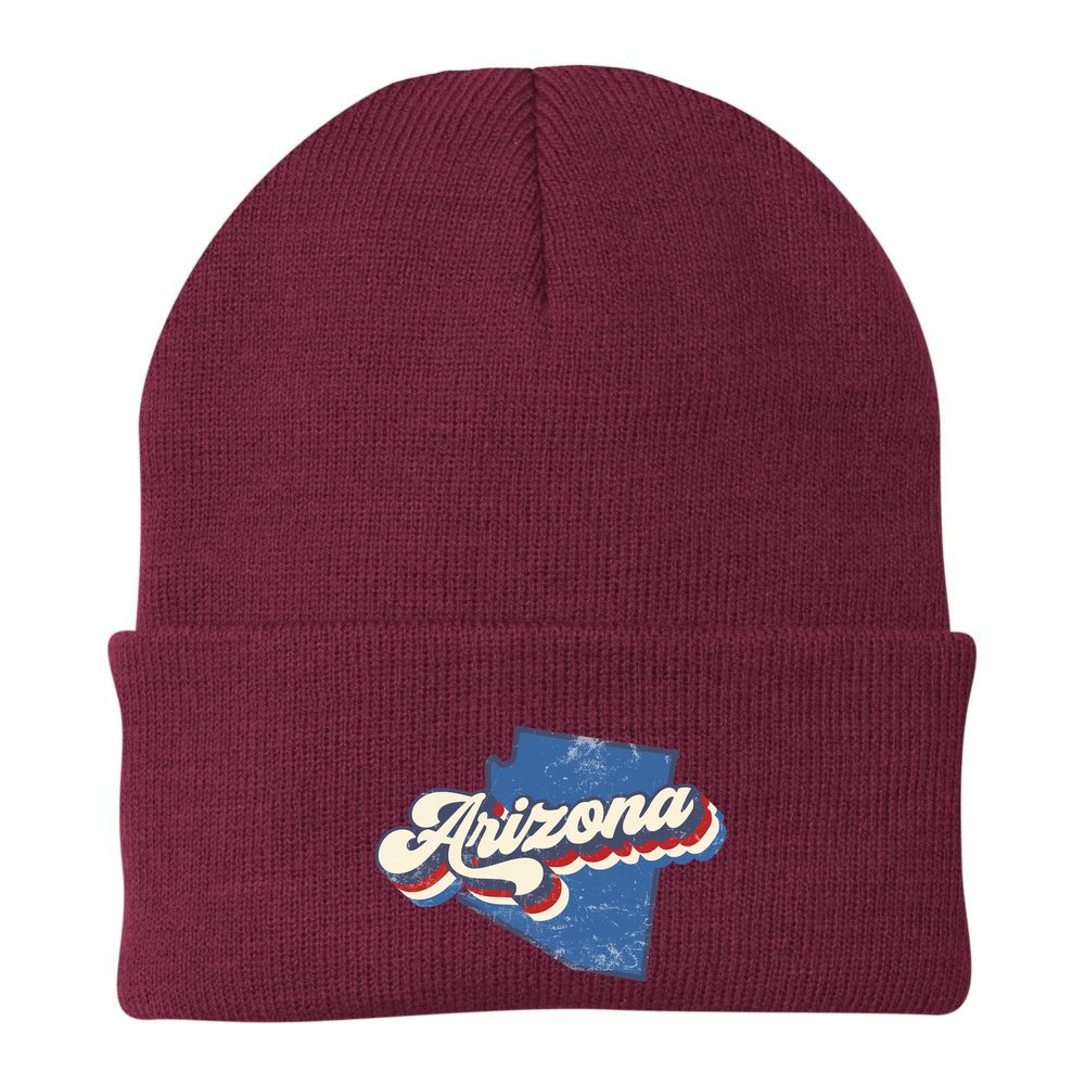 State Of Arizona Retro Logo Beanie