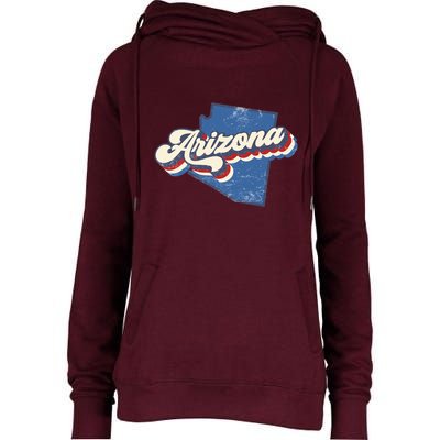 State Of Arizona Retro Logo Womens Funnel Neck Pullover Hood