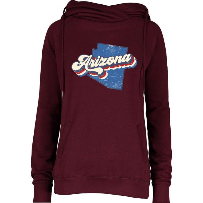 State Of Arizona Retro Logo Womens Funnel Neck Pullover Hood