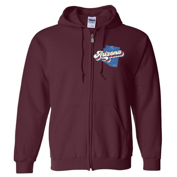 State Of Arizona Retro Logo Full Zip Hoodie