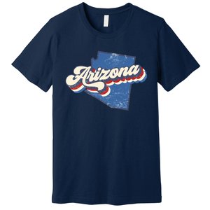 State Of Arizona Retro Logo Premium T-Shirt