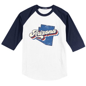 State Of Arizona Retro Logo Baseball Sleeve Shirt