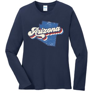 State Of Arizona Retro Logo Ladies Long Sleeve Shirt