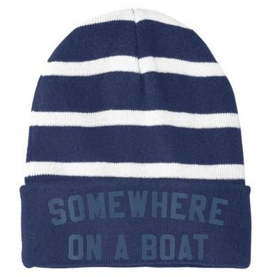 Somewhere On A Boat Striped Beanie with Solid Band