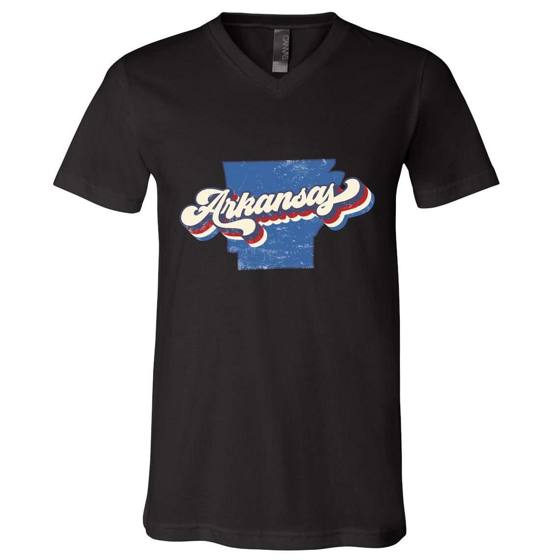 State Of Arkansas Retro Logo V-Neck T-Shirt