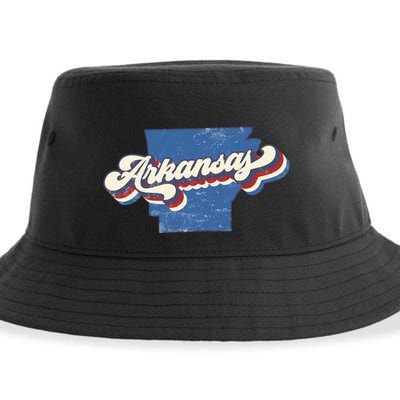 State Of Arkansas Retro Logo Sustainable Bucket Hat