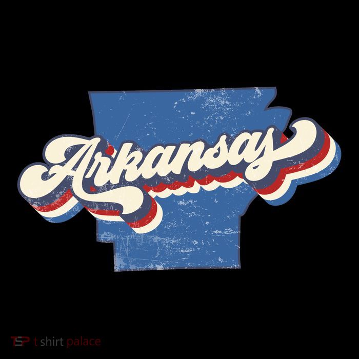 State Of Arkansas Retro Logo Button