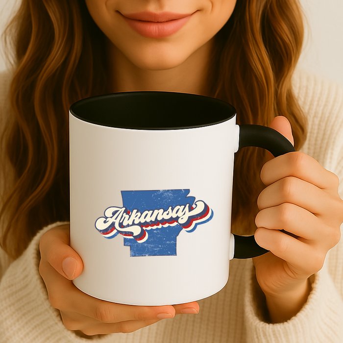 State Of Arkansas Retro Logo Mug
