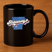 State Of Arkansas Retro Logo 11oz C Handle Ceramic Mug