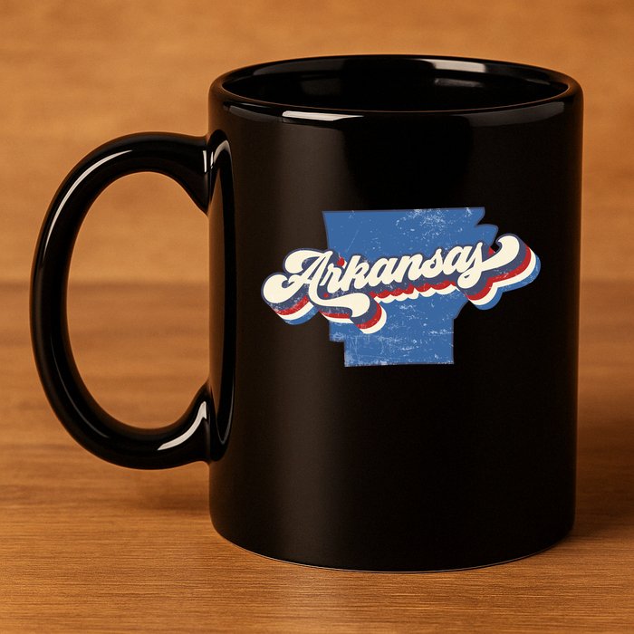 State Of Arkansas Retro Logo 11oz C Handle Ceramic Mug