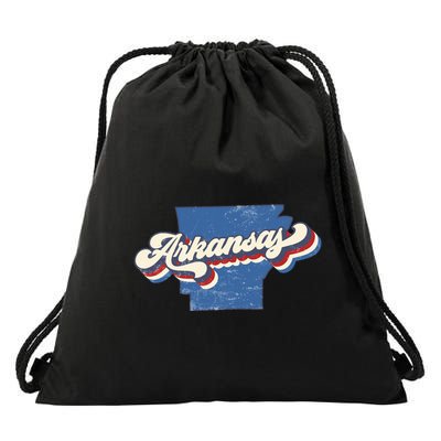 State Of Arkansas Retro Logo Drawstring Bag