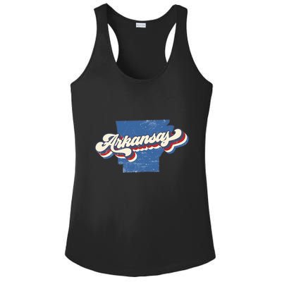 State Of Arkansas Retro Logo Ladies PosiCharge Competitor Racerback Tank