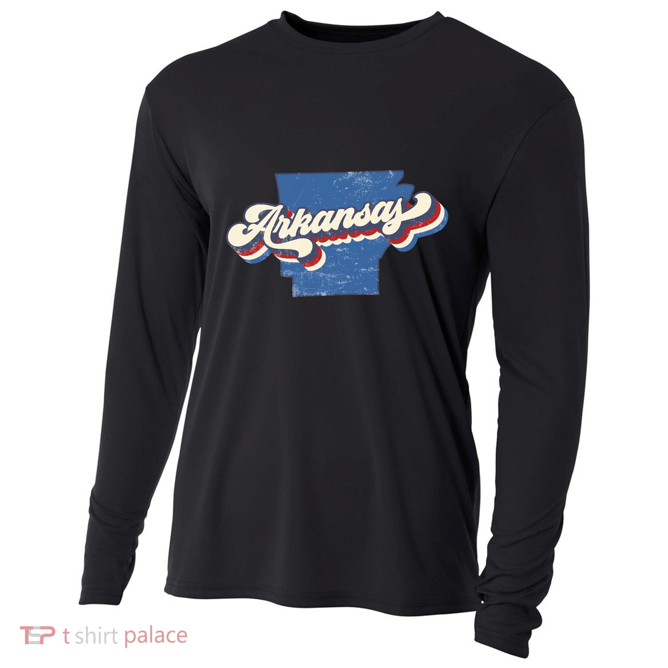 State Of Arkansas Retro Logo Cooling Performance Long Sleeve Crew