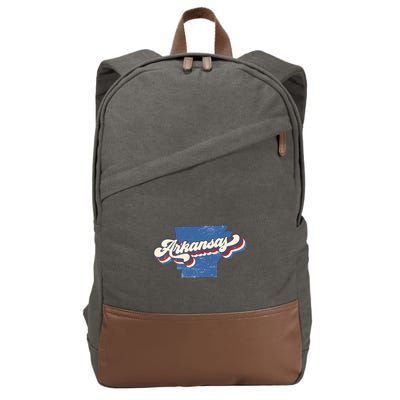State Of Arkansas Retro Logo Cotton Canvas Backpack