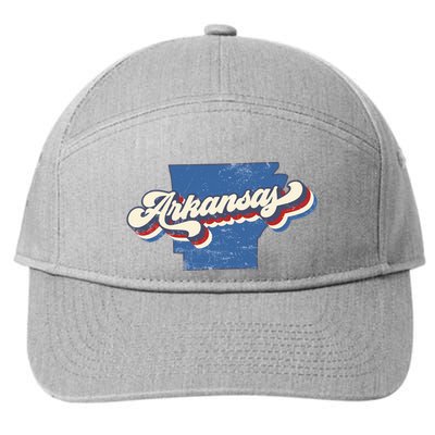 State Of Arkansas Retro Logo 7-Panel Snapback Hat