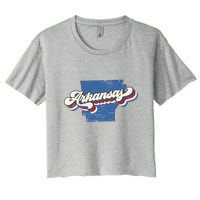 State Of Arkansas Retro Logo Women's Crop Top Tee