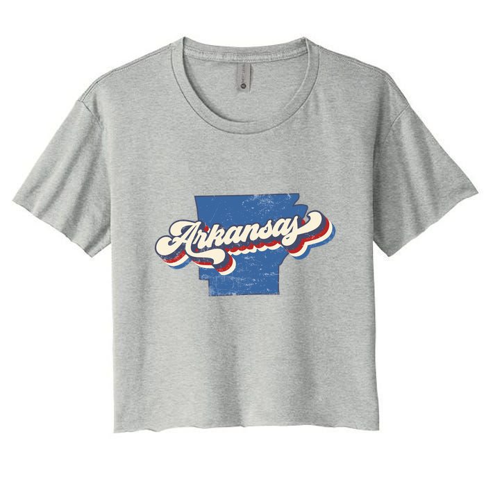 State Of Arkansas Retro Logo Women's Crop Top Tee