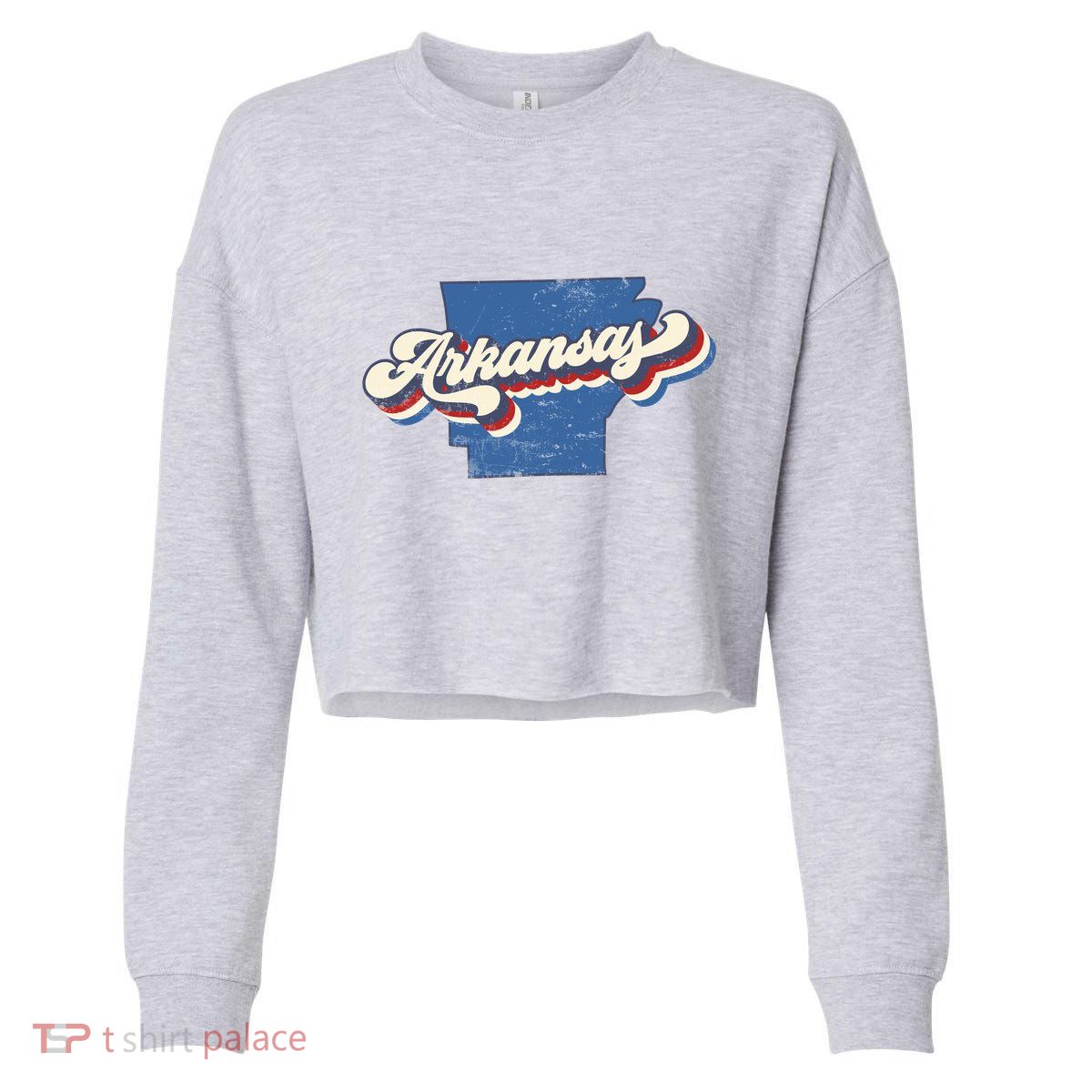 State Of Arkansas Retro Logo Cropped Pullover Crew