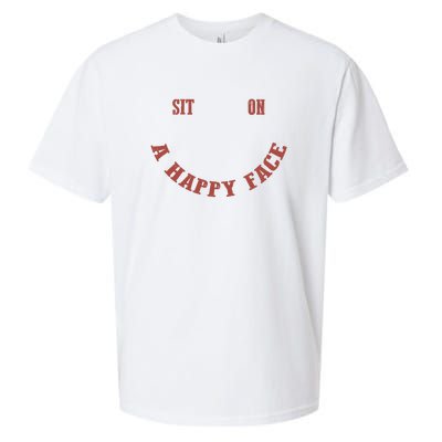 Sit On A Happy Face Funny Sueded Cloud Jersey T-Shirt