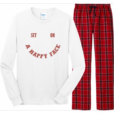 Sit On A Happy Face Funny Long Sleeve Pajama Set