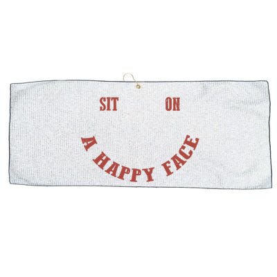 Sit On A Happy Face Funny Large Microfiber Waffle Golf Towel