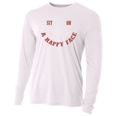 Sit On A Happy Face Funny Cooling Performance Long Sleeve Crew