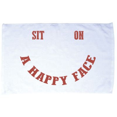 Sit On A Happy Face Funny Microfiber Hand Towel