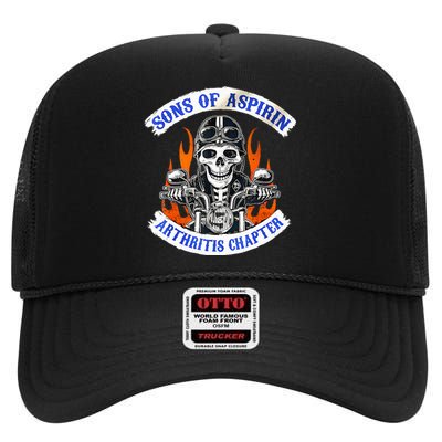 Sons Of Aspirin Arthritis Chapter For Funny Biker High Crown Mesh Back Trucker Hat